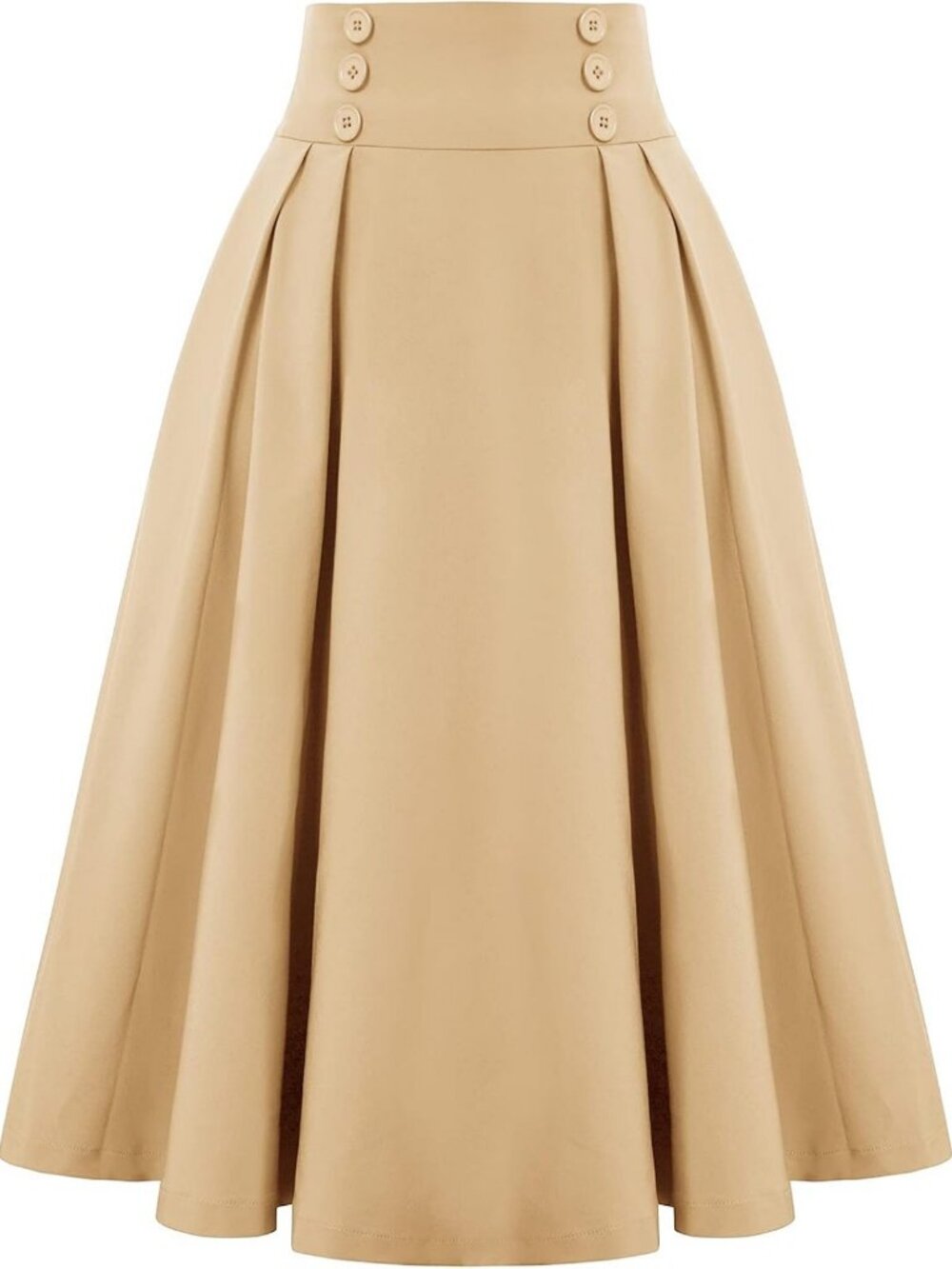 Chic Midi Pleated A-Line Skirt with Pockets for Women - Stylish & Versatile
